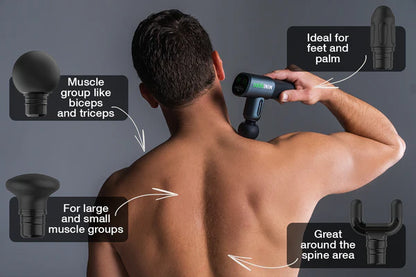 "Professional Deep Tissue Massage Gun – Portable Muscle Recovery Massager with Multiple Attachments"