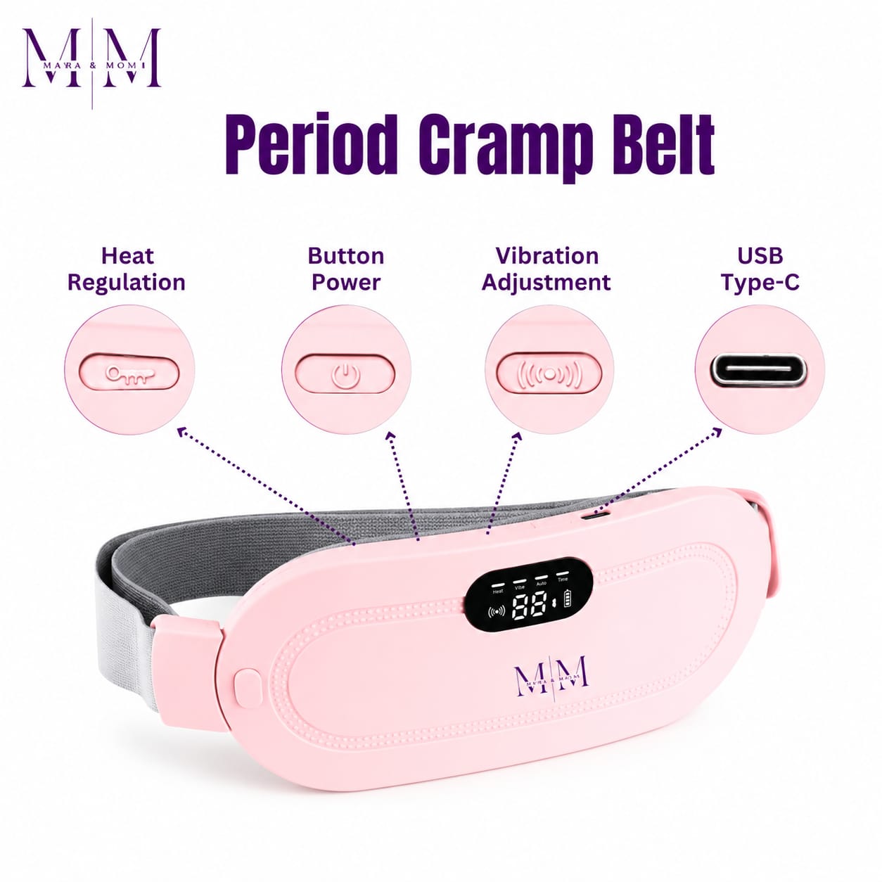 Cramp Relief Pain Belt – Electric Heating & Massage Therapy Belt for Fast Pain Relief