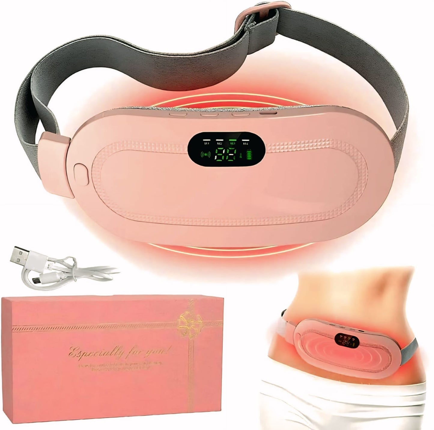 Cramp Relief Pain Belt – Electric Heating & Massage Therapy Belt for Fast Pain Relief