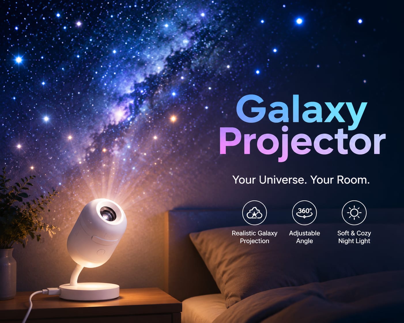 Galaxy Projector Night Light For Relaxing